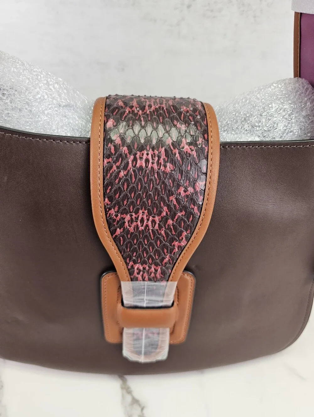 Coach Courier Hobo Bag With Snakeskin Trim - NWT